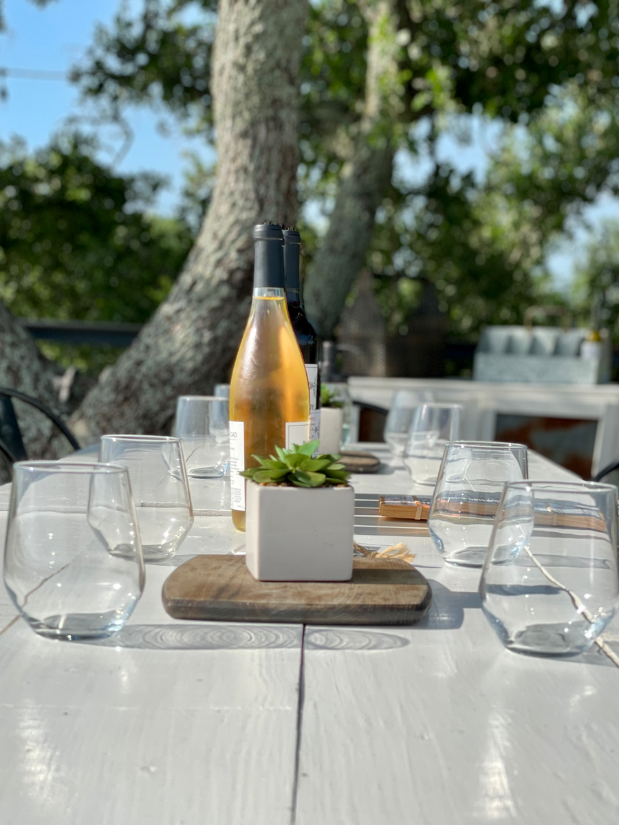 Wine at the Treehouse Table