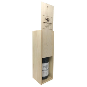 Sandy Road Vineyards 1 Bottle Wooden Wine Gift Box Open